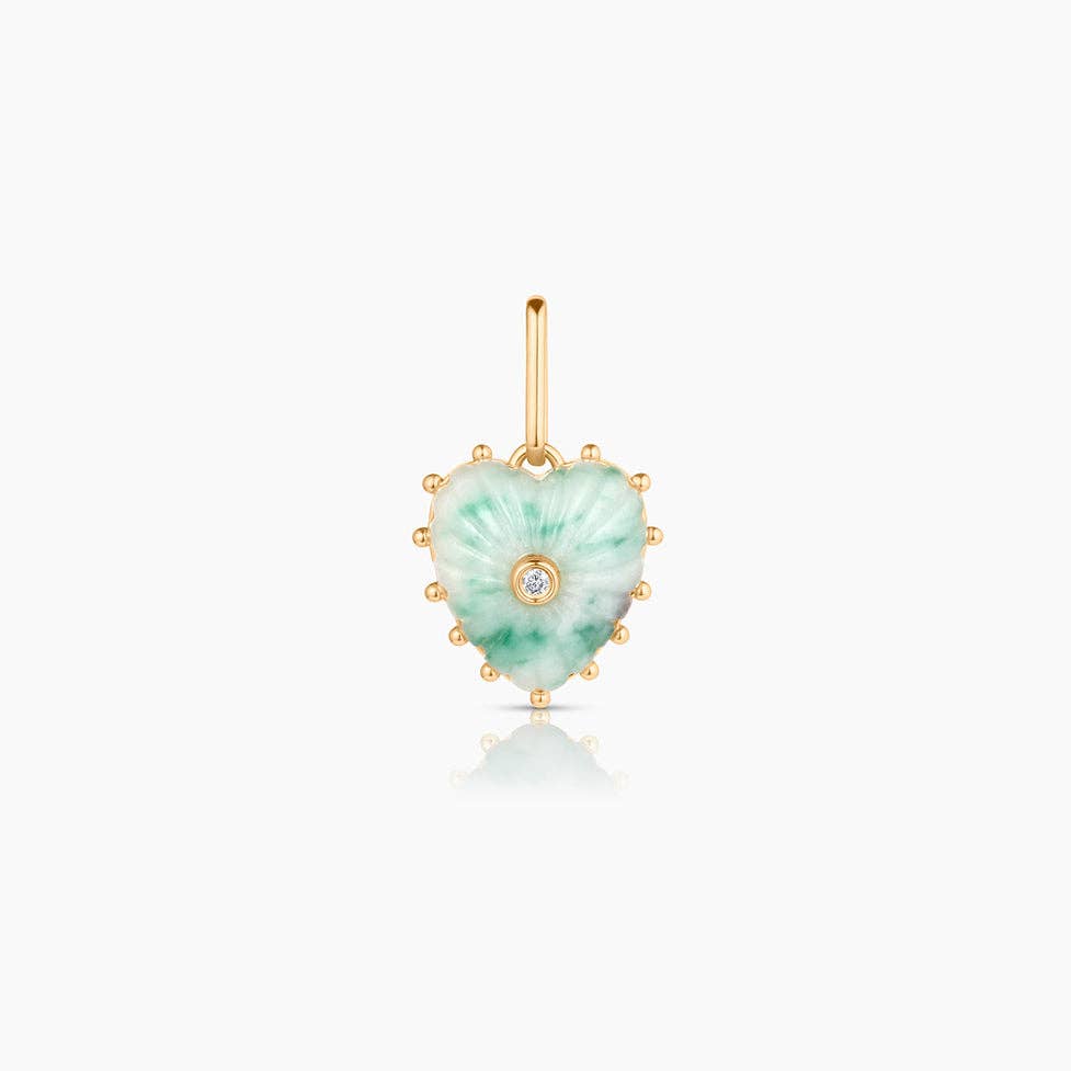 Green Dot Mini Heart Charm