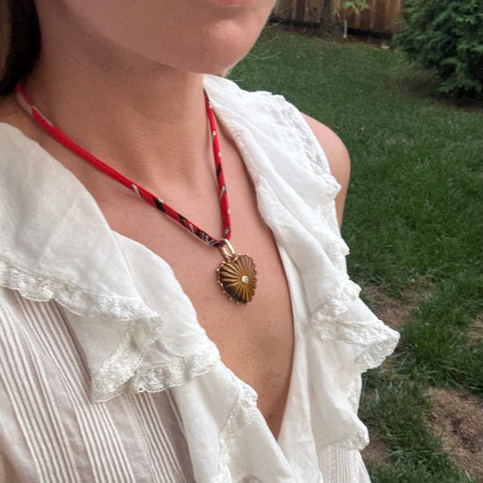 Tigers Eye Big Heart Clip Charm