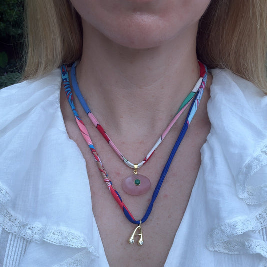 Rose Quartz and Malachite Pendant