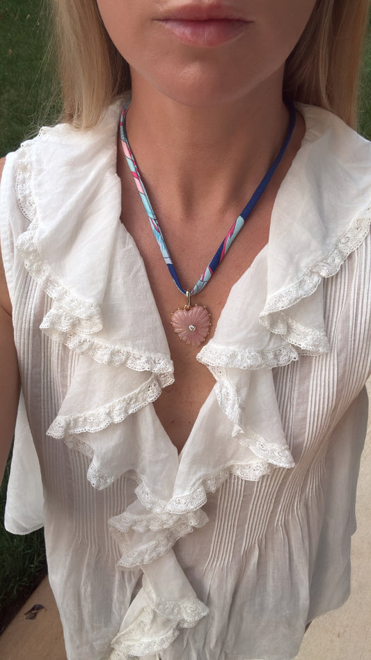 Pink Opal Clip Big Heart Charm