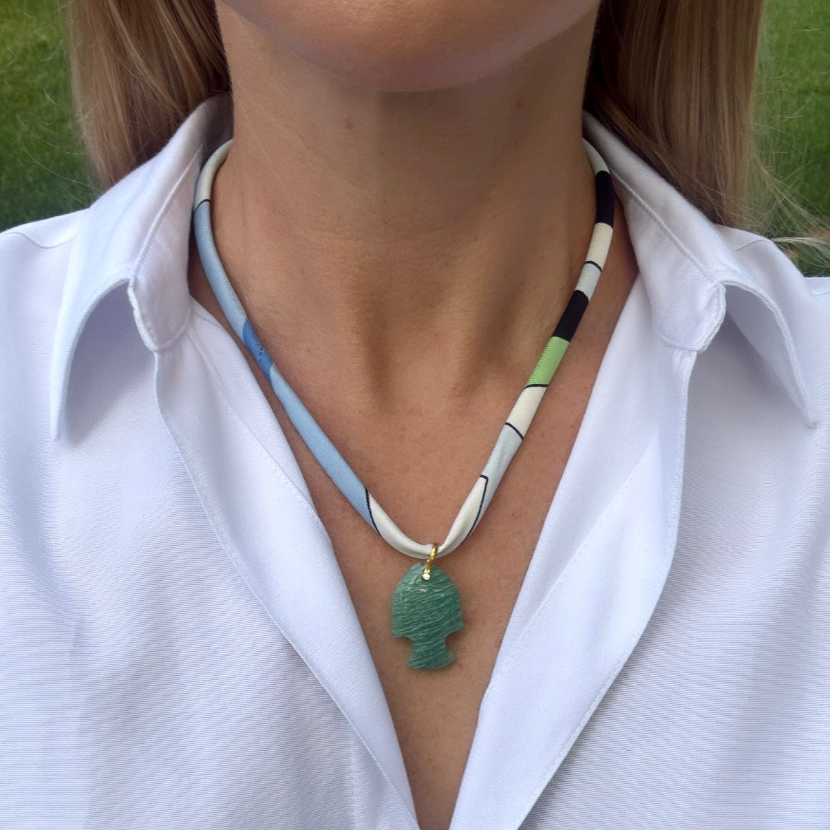 Amazonite Fish Pendant