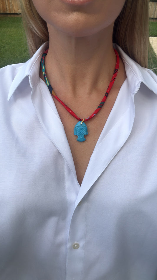 Turquiose Fish Pendant