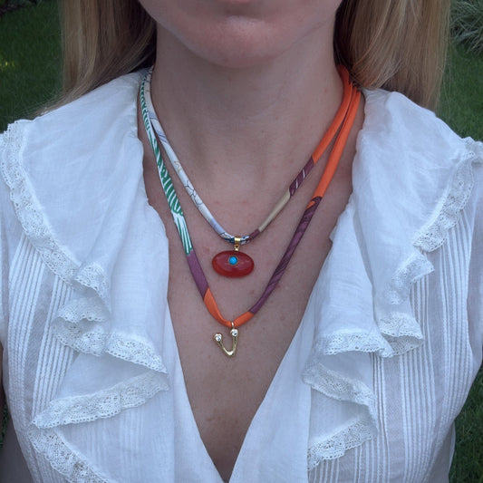 Carnelian and Turquoise Pendant