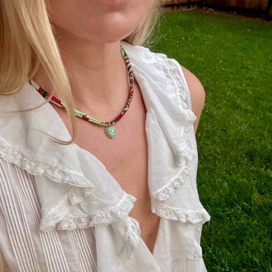 Green Dot Mini Heart Charm