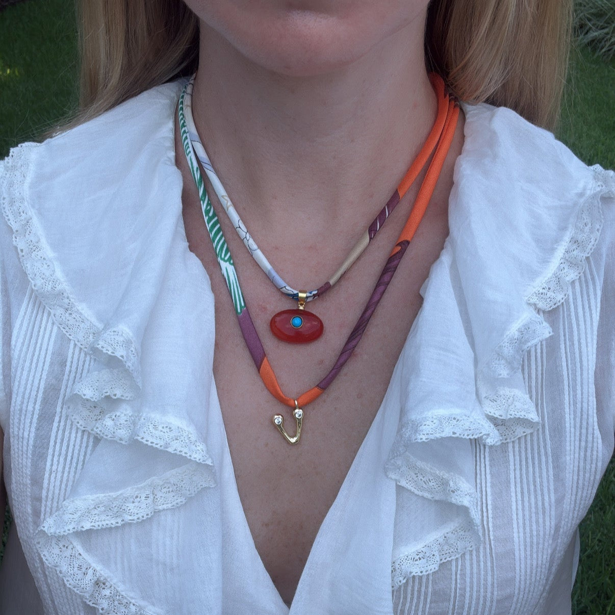 Carnelian and Turquoise Pendant