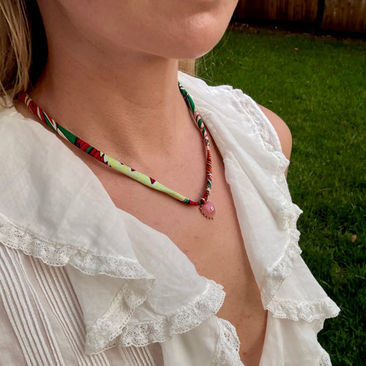 Pink Opal Mini Heart Charm