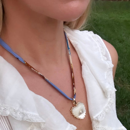 Mother Of Pearl Big Heart Clip Charm