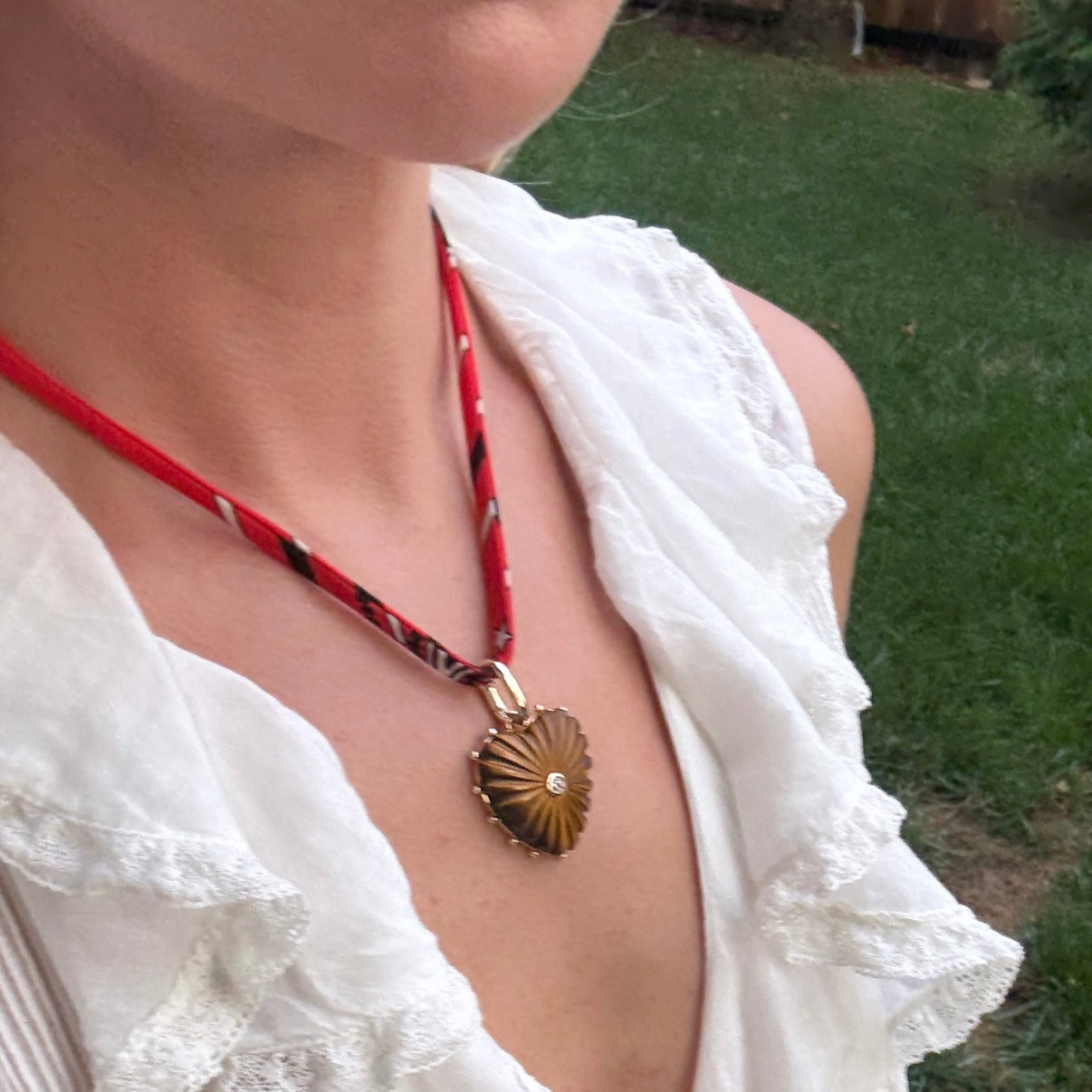 Tigers Eye Big Heart Clip Charm