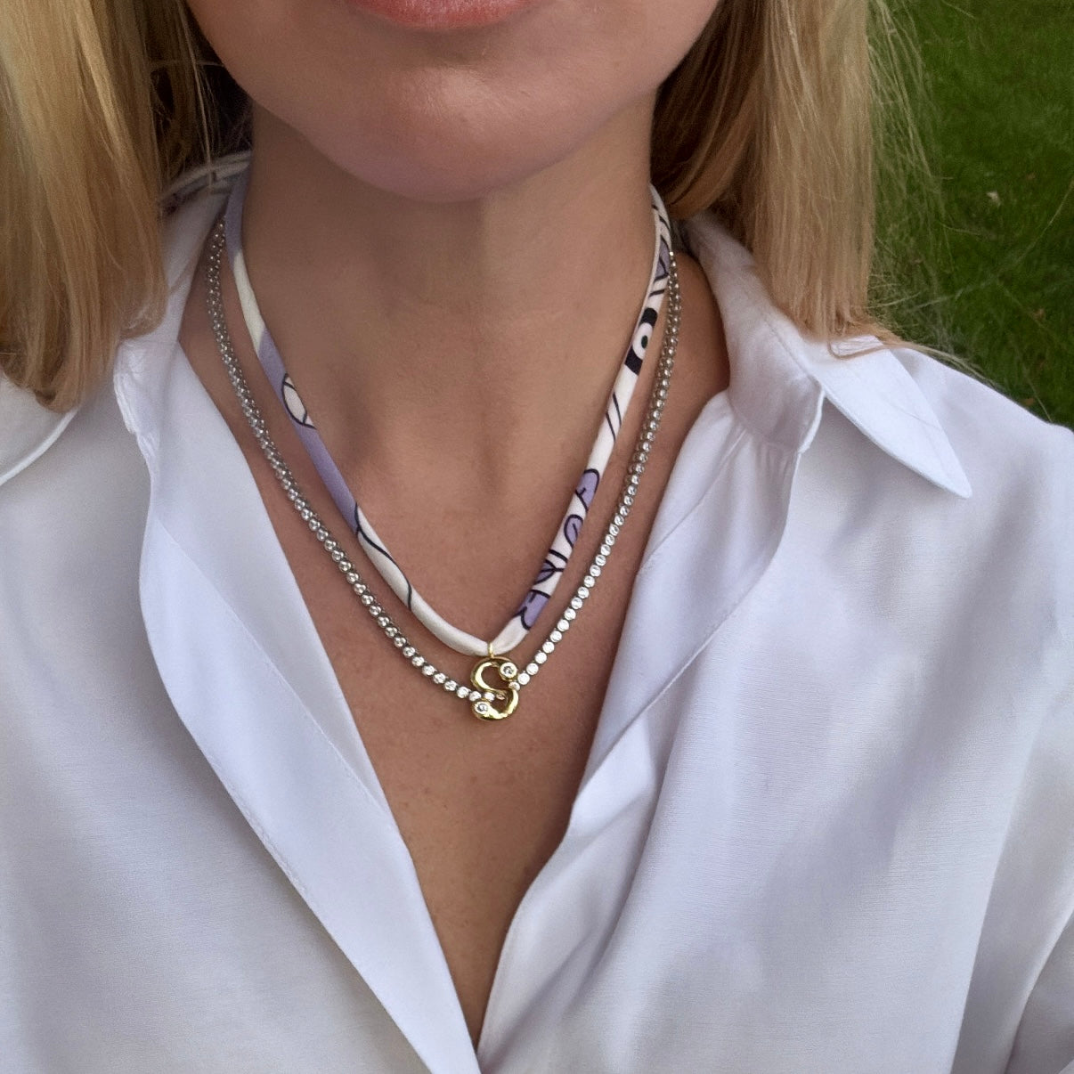 The Travelers Bezel Tennis Necklace