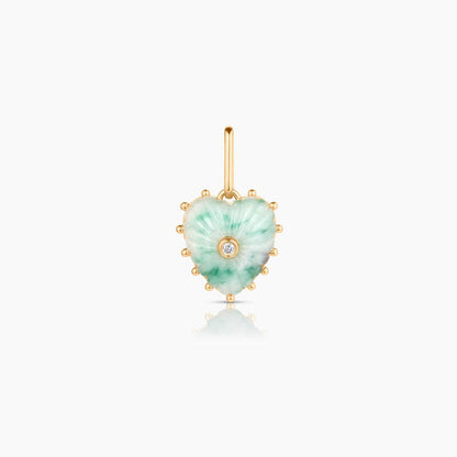 Green Dot Mini Heart Charm
