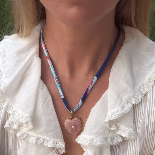 Pink Opal Clip Big Heart Charm