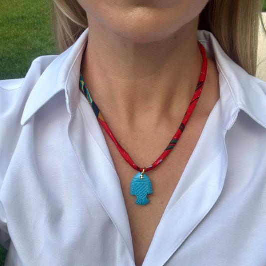 Turquiose Fish Pendant