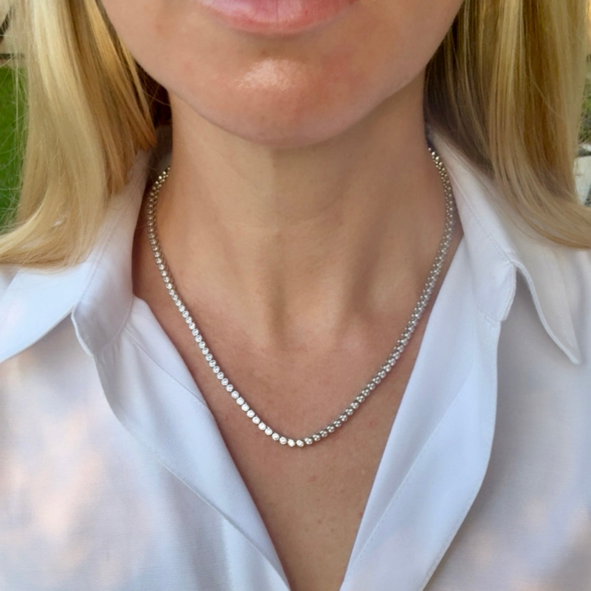 The Travelers Bezel Tennis Necklace
