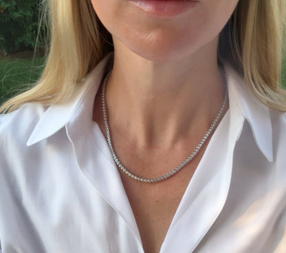 The Travelers Bezel Tennis Necklace