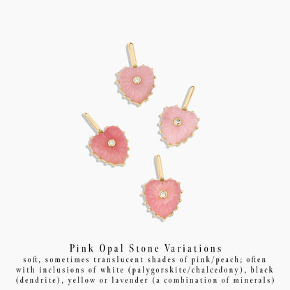 Pink Opal Mini Heart Charm