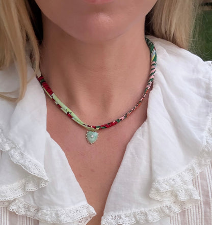Green Dot Mini Heart Charm