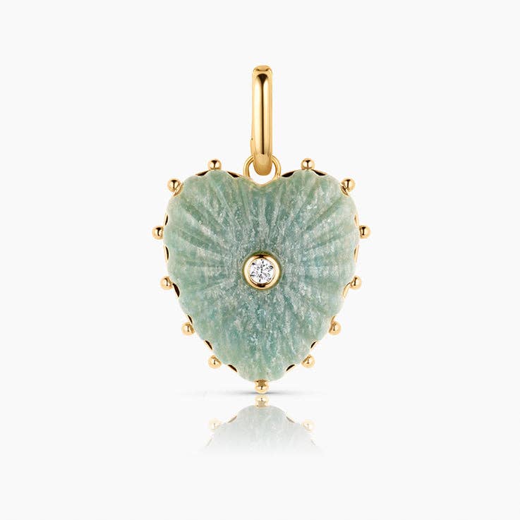Amazonite Big Heart Clip Charm