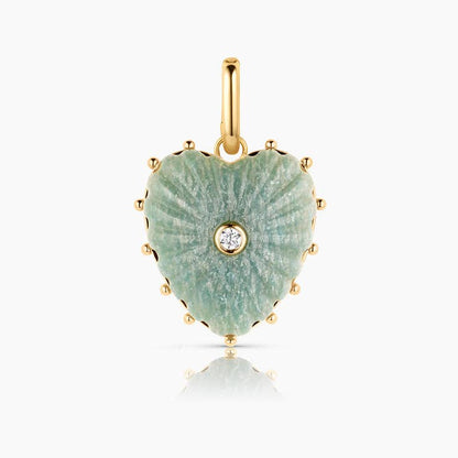Amazonite Big Heart Clip Charm