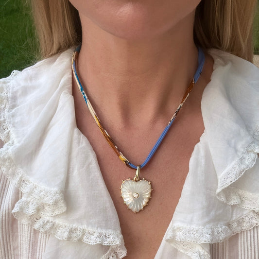 Mother Of Pearl Big Heart Clip Charm