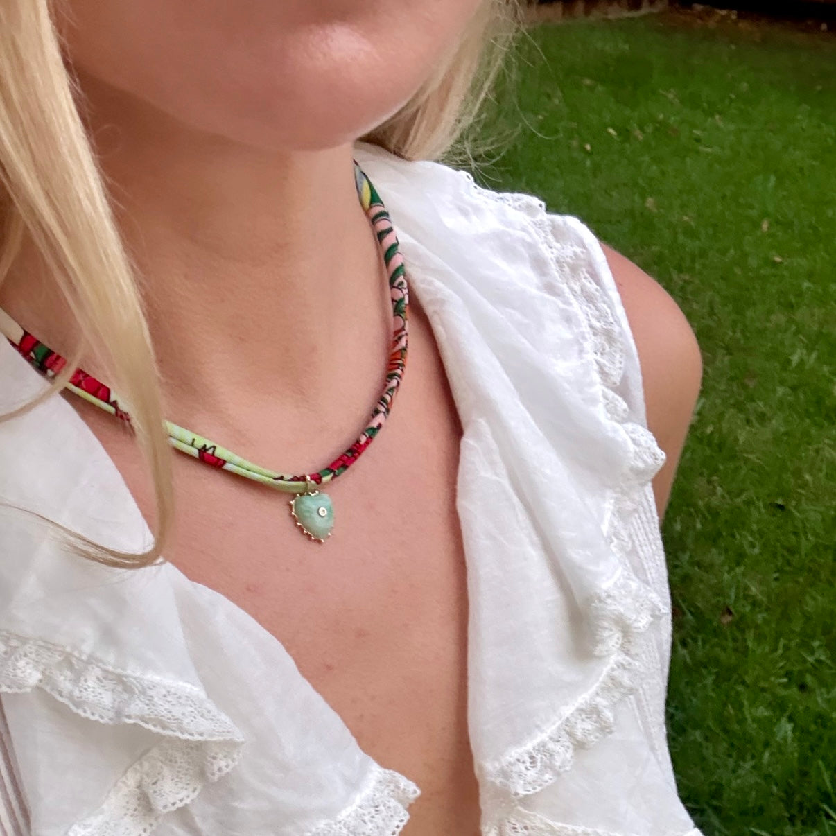 Green Dot Mini Heart Charm