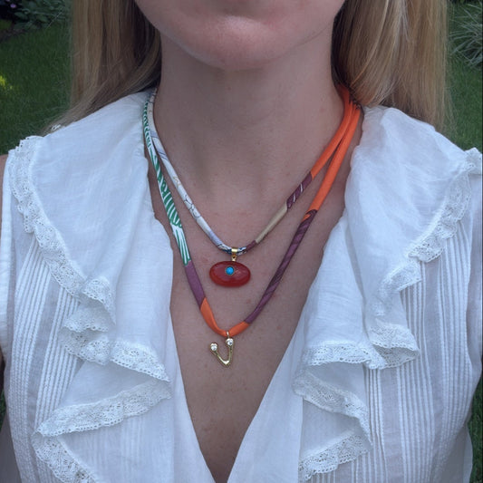 Carnelian and Turquoise Pendant