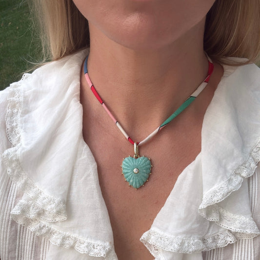 Amazonite Big Heart Clip Charm