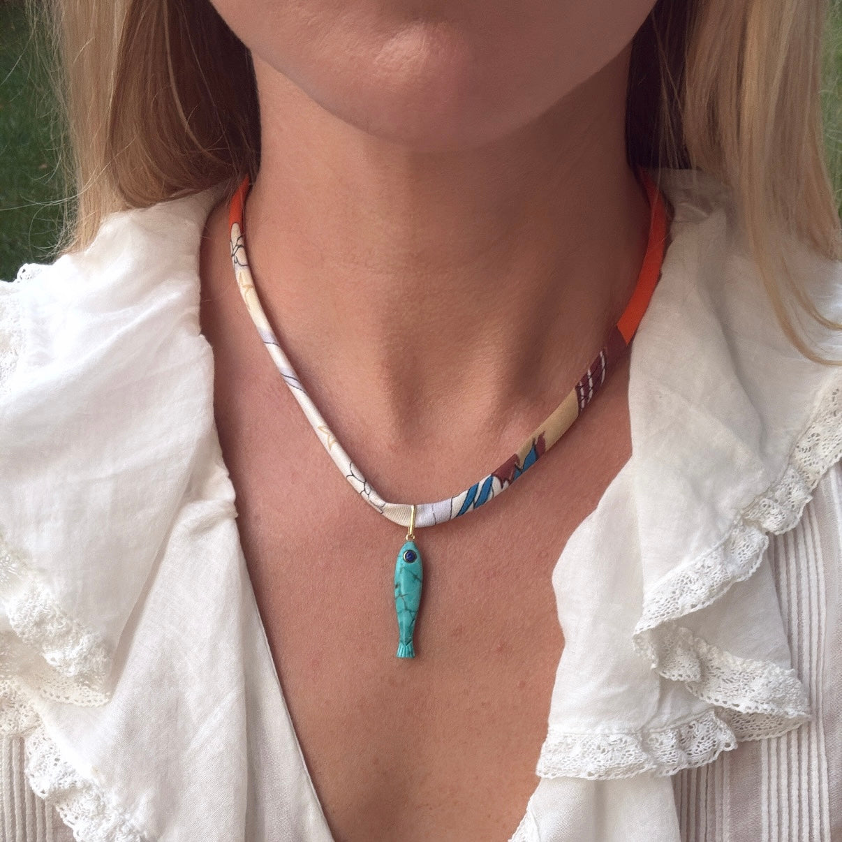 Howlite Fish Charm