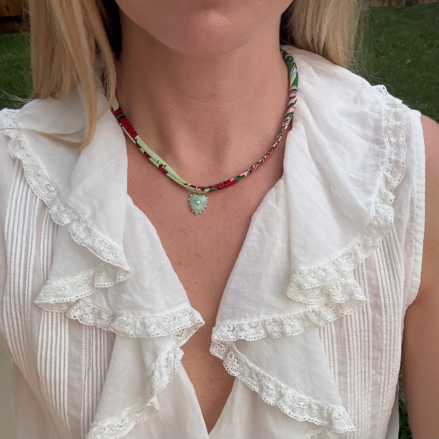 Green Dot Mini Heart Charm