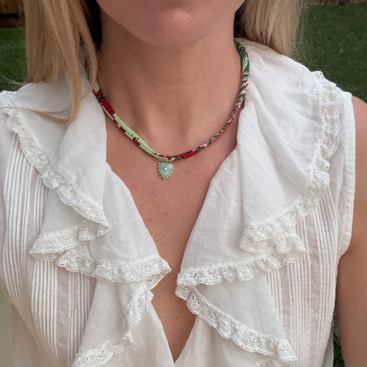 Green Dot Mini Heart Charm
