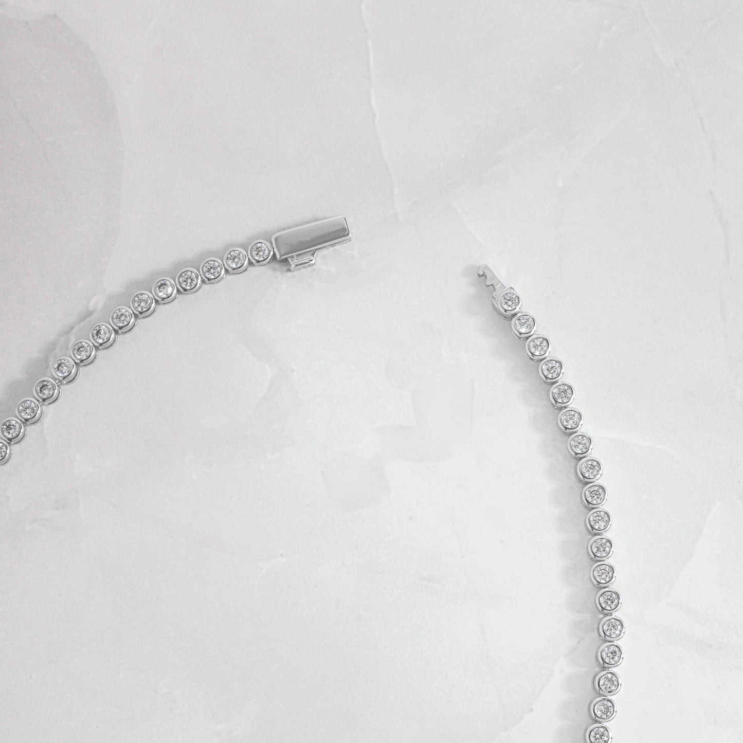 The Travelers Bezel Tennis Necklace