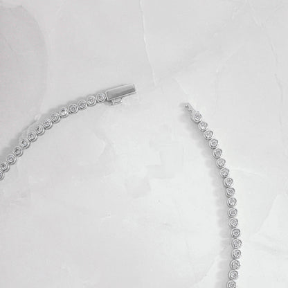 The Travelers Bezel Tennis Necklace