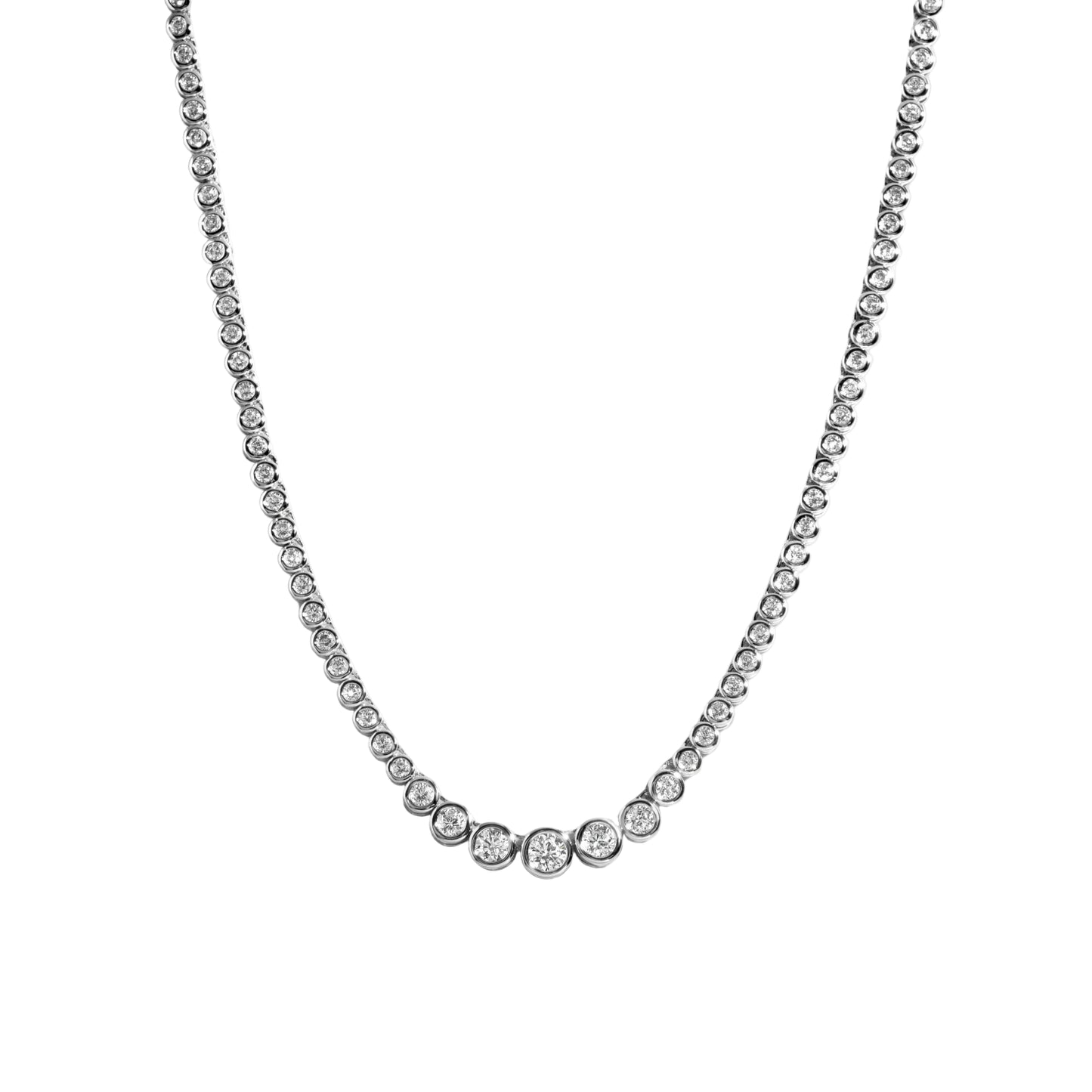The Travelers Graduated Bezel Tennis Necklace