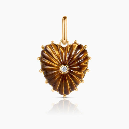 Tigers Eye Big Heart Clip Charm