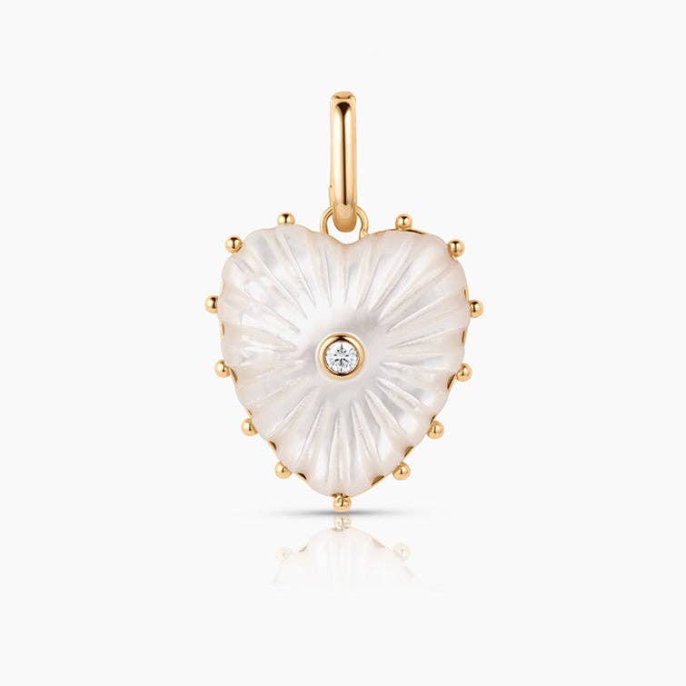 Mother Of Pearl Big Heart Clip Charm