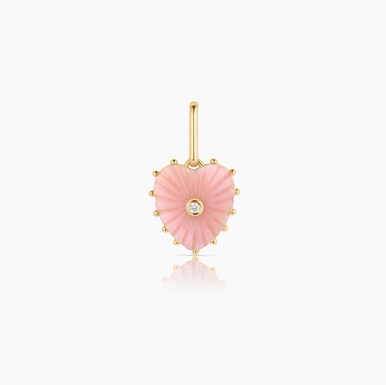 Pink Opal Mini Heart Charm