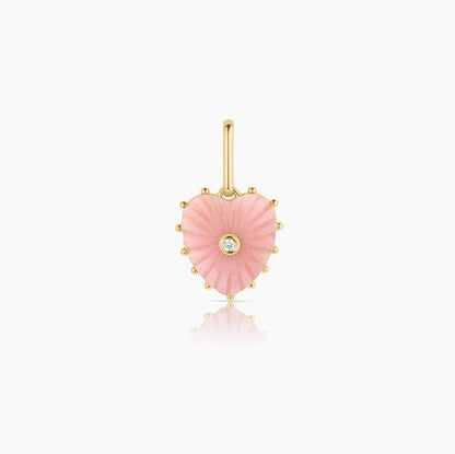 Pink Opal Mini Heart Charm