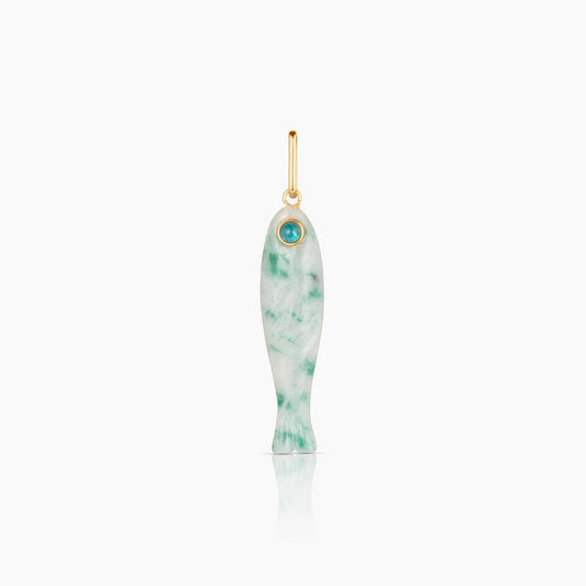 Green Dot Fish Charm